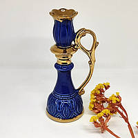 Маленький керамічний факел синій із золотом
