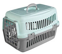 Переноска Animall CNR-134 для кошек и собак до 15 кг с пластиковой дверью 58х42х42 см серо-мятный