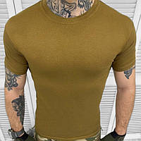 Армейская мужская хлопковая футболка, легкая летняя футболка приталенного кроя койот для ВСУ