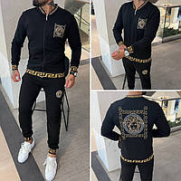 "L XL" Versace черный мужской спортивный костюм модный коттон демисезон Версаче