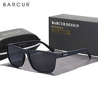 Брендовые мужские очки Barcur Sports поляризованные черно/серые