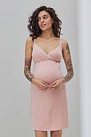 Нічна сорочка для вагітних та годуючих Viola Юла Мама розмір S (44) Рожевий