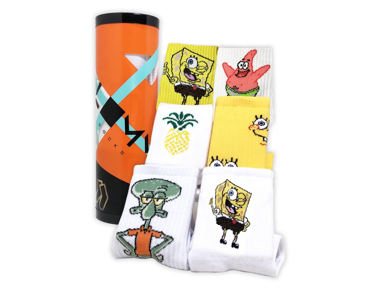 Подарунковий тубус шкарпеток Sponge Bob tube, One size (37-43), фото 1