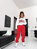 Спортивный трикотажный женский костюм Brooklyn красный