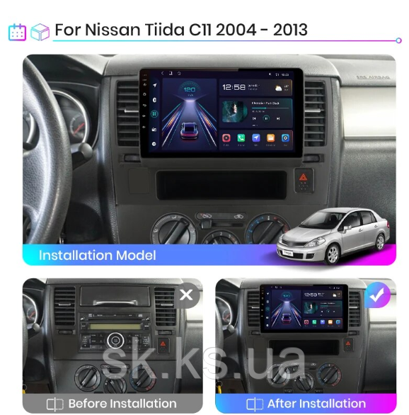 Junsun 4G Android магнітолу для Nissan Tiida C11 2004-2013