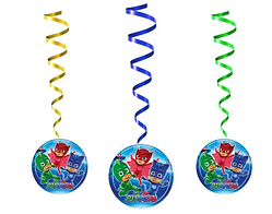 Гірлянди підвіски паперові Герої в масках підвіски паперові тематичні для дня народження комплект 5 шт