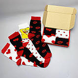 Подарунковий набір чоловічих шкарпеток 40-45 на 4 пари різнобарвні та яскраві, демісезонні, якісні та прикольні, фото 4