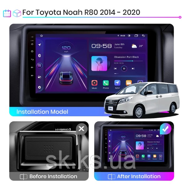 Junsun 4G Android магнітолу для Toyota Noah R80 2014 — 2020