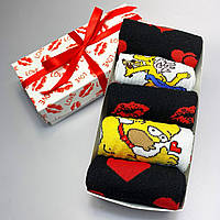 Подарочный бокс носков для парня 40-45 на 5 пар разноцветные, прикольные и демисезонные, оригинальные