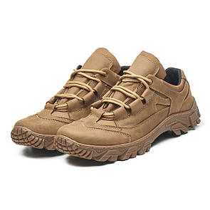 Тактичні Демісезонні кросівки койот шкіряні кросівки армійські бежеві кросівки військові на осінь