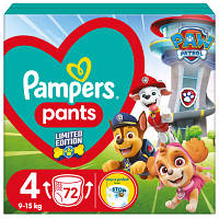 Подгузники Pampers Maxi Размер 4 (9-15 кг) Paw Patrol 72 шт (8006540863572)