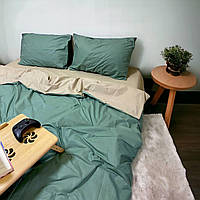 Двухспальный комплект постельного белья "Однотонка хаки+беж", 220*200 см.