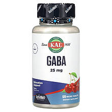 Гамма-аміномасляна кислота KAL "GABA" з вишневим смаком, 25 мг (120 мікротаблеток)