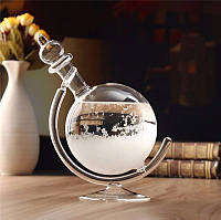 Барометр Штормгласс RESTEQ глобус большой, капля Storm glass на стеклянной подставке