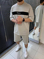 Мужской летний костюм футболка шорты (серо-черный) красивая кэжуал одежда для парня SALE!! А3115 GRI