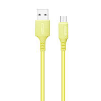 Дата кабель USB 2.0 AM to Micro 5P 1.0m soft silicone yellow ColorWay (CW-CBUM043-Y)