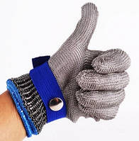 Перчатка кольчужная RESTEQ S из нержавеющей стали, перчатки от порезов, защитные поризостойкие.