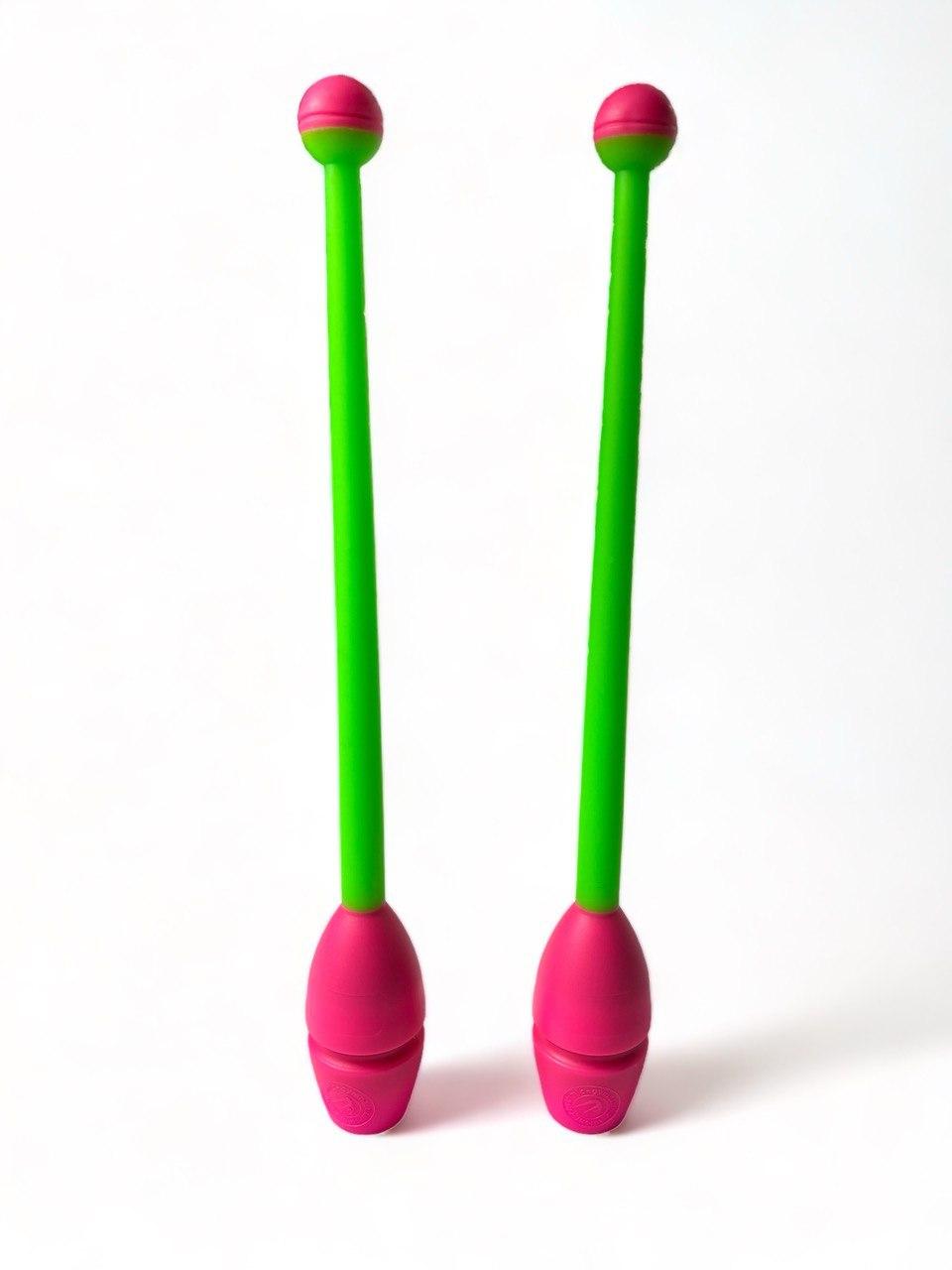 Булави для художньої гімнастики  RG Clubs 36,0 cm Combi mod. Nika bi-col. Pink x Green