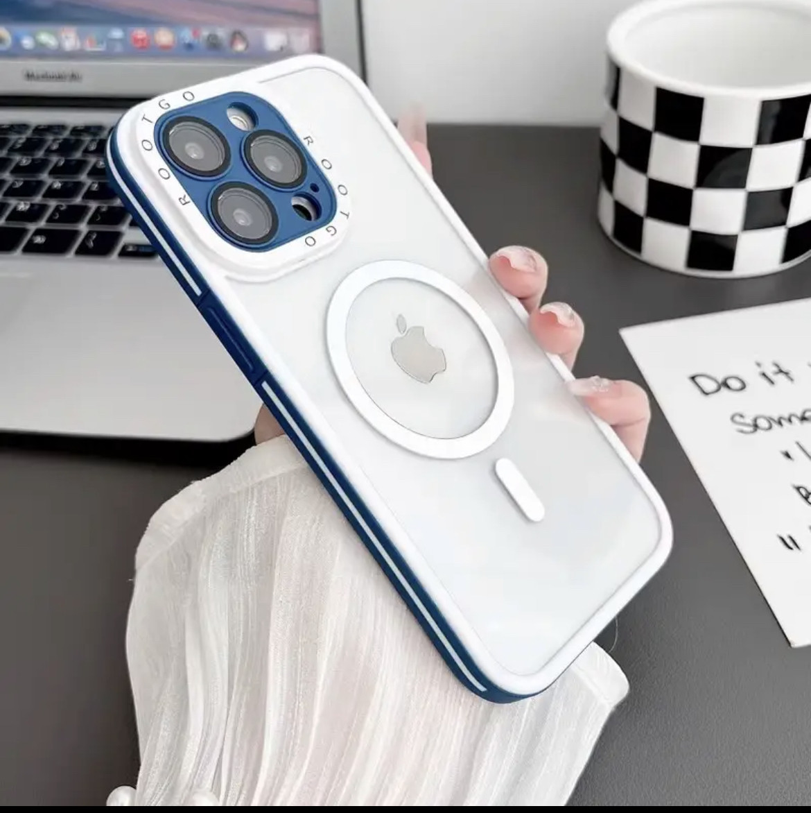 Чохол для IPhone 14 Matte Blue з підтримкою бездротового заряджання MagSafe