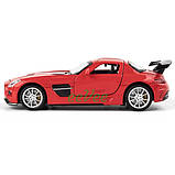 Машинка Mercedes Benz SLS AMG моделька іграшка металева колекційна 15 см Червоний (59723), фото 4