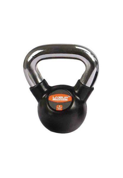 Гиря LiveUp RUBBER KETTEL DUMBELL чорний 4кг (LS2044-4)