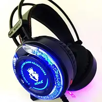 Ігрові накладні навушники з мікрофоном з RGB-підсвіткою GAME AS-90, фото 4
