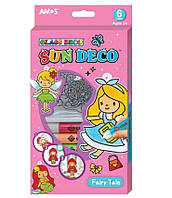 Набір вітражних фарб Glass Deco "Казка" 6кол. по 10,5мл + трафарети Amos