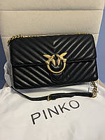 Жіноча сумка з еко-шкіри Pinko Lady black Пинко молодіжна, брендова сумка маленька через плече