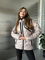 Стильная Женская куртка Демисезонная Ткань плащевка лаке Размер 42-48