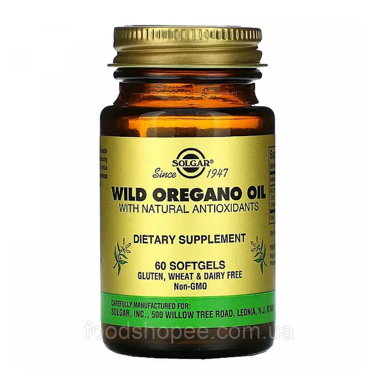 Олія орегано (Wild Oregano Oil) 175 мг 60 капсул SOL-02029