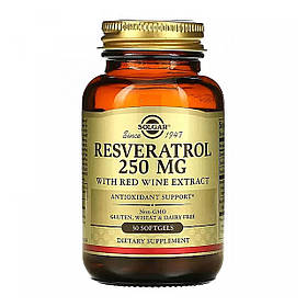 Ресвератрол (Resveratrol) 250 мг 30 капсул SOL-02336