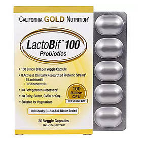 Пробіотики (LactoBif Probiotics) 100 млрд КУО 30 капсул CGN-01053