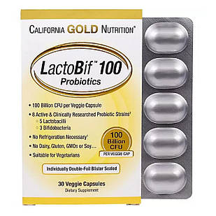 Пробіотики (LactoBif Probiotics) 100 млрд КУО 30 капсул CGN-01053