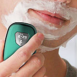 Міні бритва з вбудованим акумулятором для щетини, Електробритва роторна бездротова дорожня, Електробритва роторна бездротова, фото 6