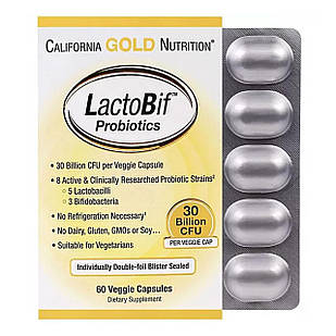 Пробіотики (LactoBif Probiotics) 30 млрд КУО 60 капсул CGN-00965