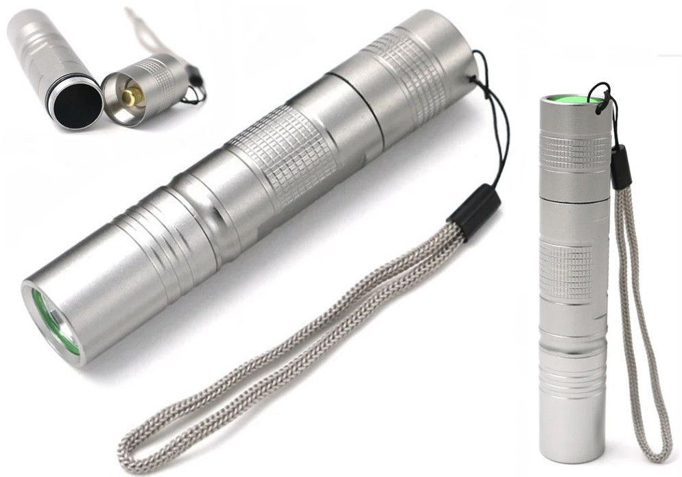 Світлодіодний ручний ліхтар Silver EDC (500LM, LED, 5Mode, 18650, IPX7), Без батареї