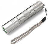 Світлодіодний ручний ліхтар Silver EDC (500LM, LED, 5Mode, 18650, IPX7), Без батареї, фото 5