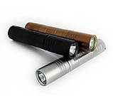 Світлодіодний ручний ліхтар Silver EDC (500LM, LED, 5Mode, 18650, IPX7), Без батареї, фото 4