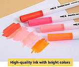 Професійний набір маркерів-лінерів, маркерів-пензлів, Фломастери з м'якою головкою на водній основі 80 шт, фото 5