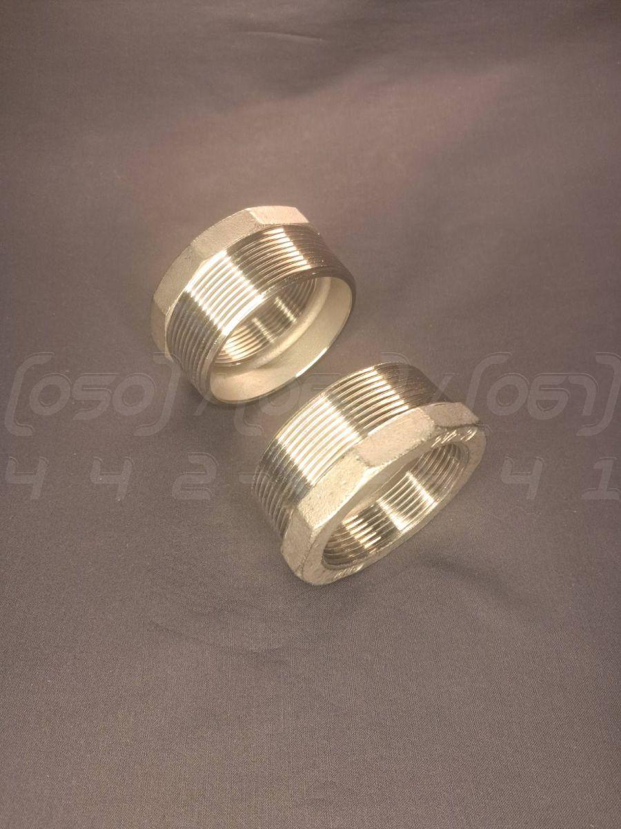 Футорка перехідна нержавіюча DN65xDN40 (2 1/2"x1 1/2"), н/ж сталь AISI 304, Class 150, різьба BSPP, лита, фото 1