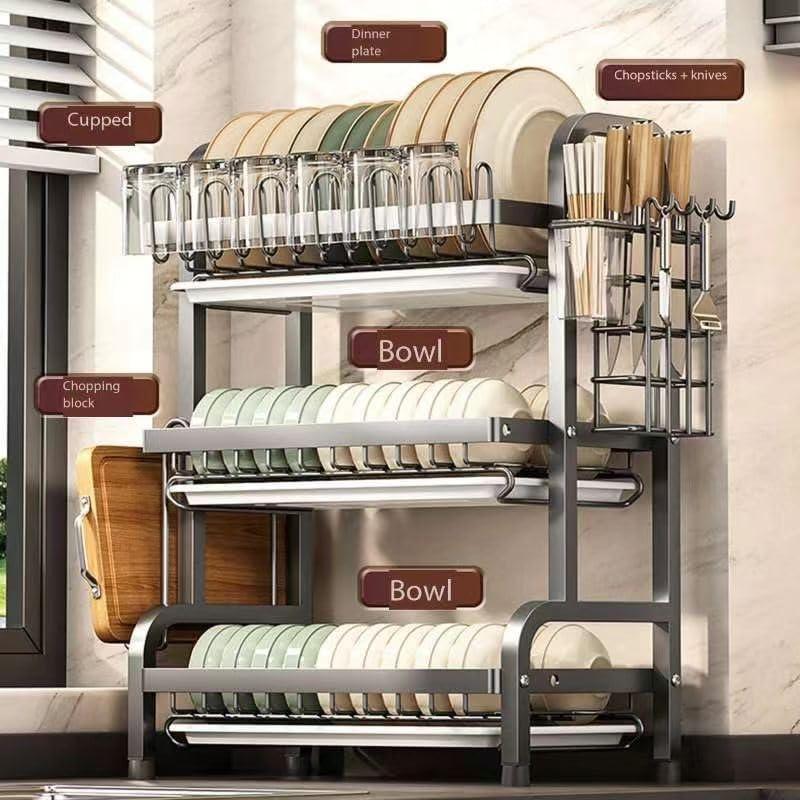Сушарка Dish rack для посуду на кухні , Стійка для сушіння, Полиця для зберігання, Сушарка-стелаж для посуду, фото 1