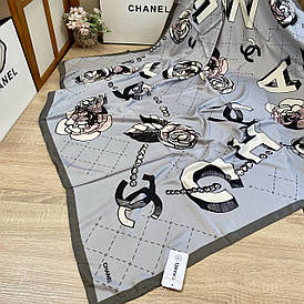 Хустка шовкова C.H.A.N.E.L з ручною підшивкою