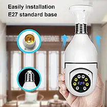 Бездротова IP камера в плафон ЛАМПОЧКА E-smarter E27 Full-HD 2MP з WIFI, Розумна лампочка з камерою, фото 3