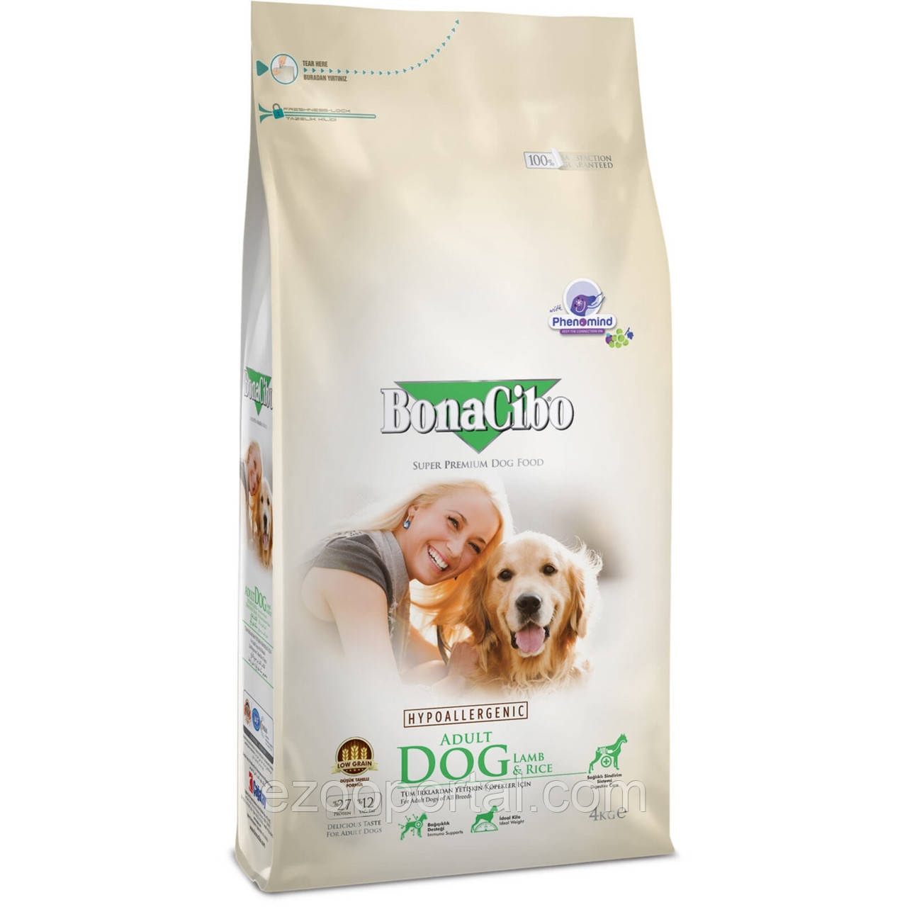 BONACIBO ADULT DOG LAMB & RICE 4kg сухий корм з м'ясом ягняти та рисом для собак всіх порід
