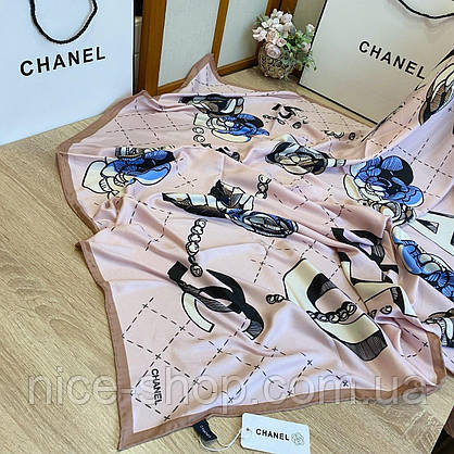 Хустка шовкова C.H.A.N.E.L з ручною підшивкою, фото 6