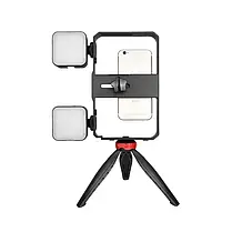 Штатив Трипод для Селфі та Відео Video Making Kit AY-49X, Тринога з Мікрофоном і Спалахом, Набір для Блогера, фото 4