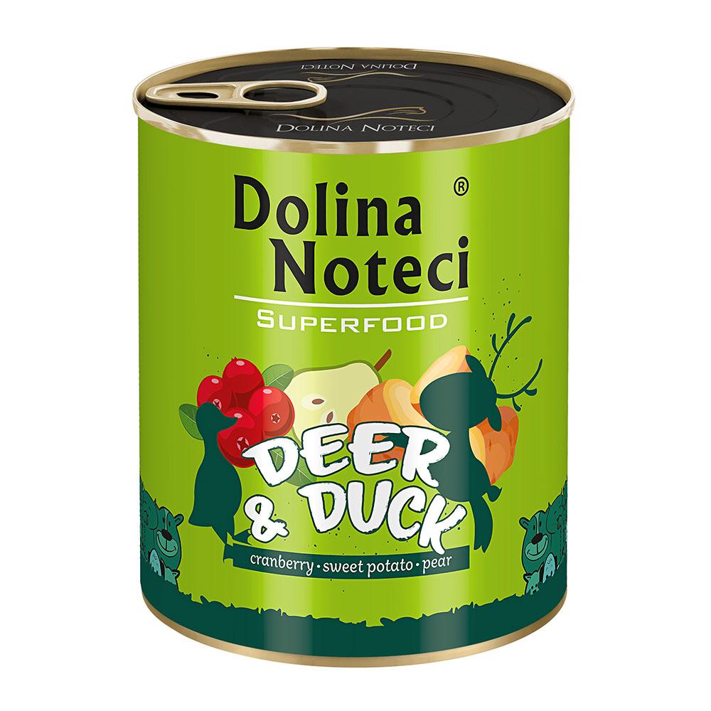 Вологий корм для cобак з олениною та качкою, Dolina Noteci Superfood 800 гр