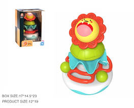 KMBA2106 Логіка пірамідка-неваляшка з прорізувачем батарейки музика коробка 23*14,5*17 см