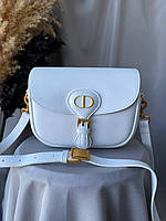 Женская сумочка Dior Bobby, кожаная сумка через плечо диор бобби белая