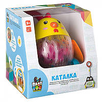 Детская игрушечная каталка 1601ABC с подсветкой (Цыпленок) Toyvoo Дитяча іграшкова каталка 1601ABC з